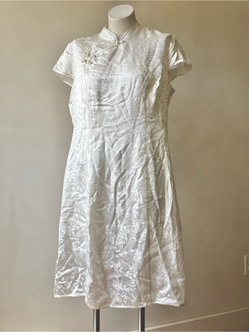 Goelia | Chinese Qipao Cheongsam Pure Silk Floral Jacquard Dress
